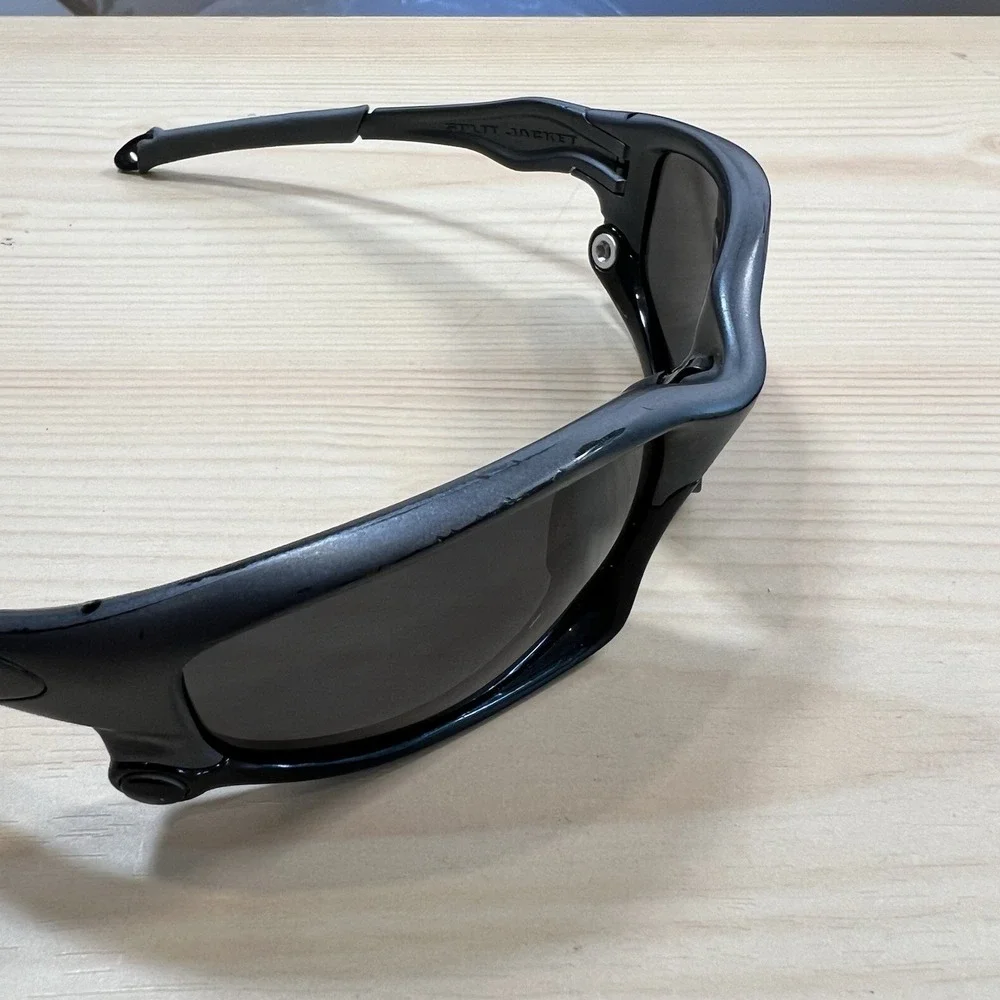 OAKLEY SPLIT JACKET Vintage Sunglasses Y2K With Case And Cover Gray Black